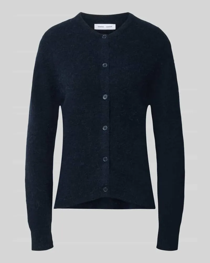 Samsøe & Samsøe Regular Fit Cardigan aus Woll-Alpaka-Mix Modell 'NOR Marine