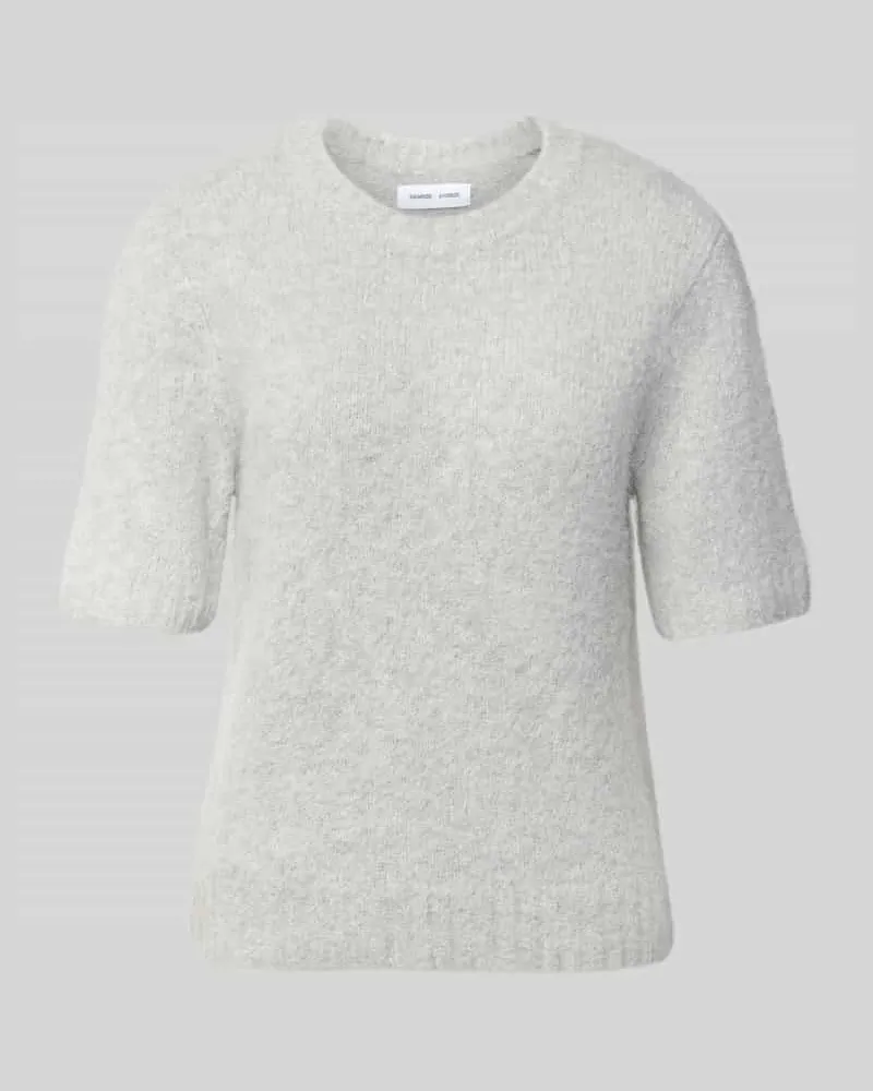 Samsøe & Samsøe Strickpullover aus Alpaka-Mix mit 1/2-Arm Modell 'JEANNE Hellgrau