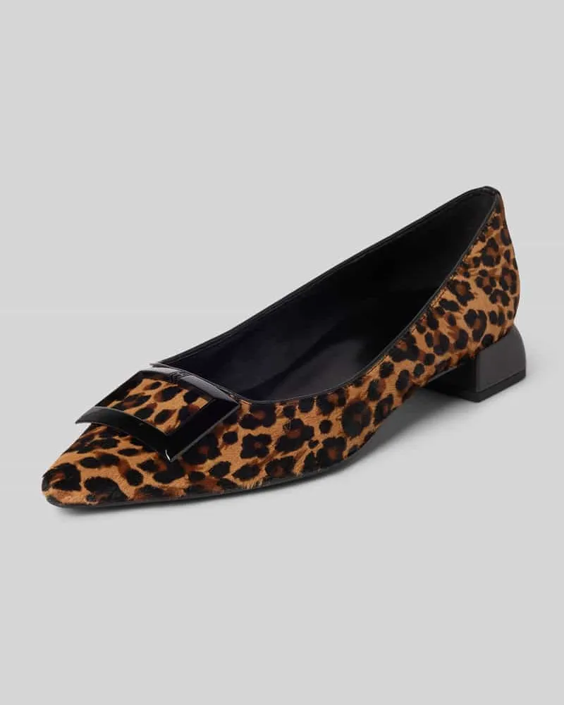 Högl Pumps aus Leder im Animal-Look Cognac