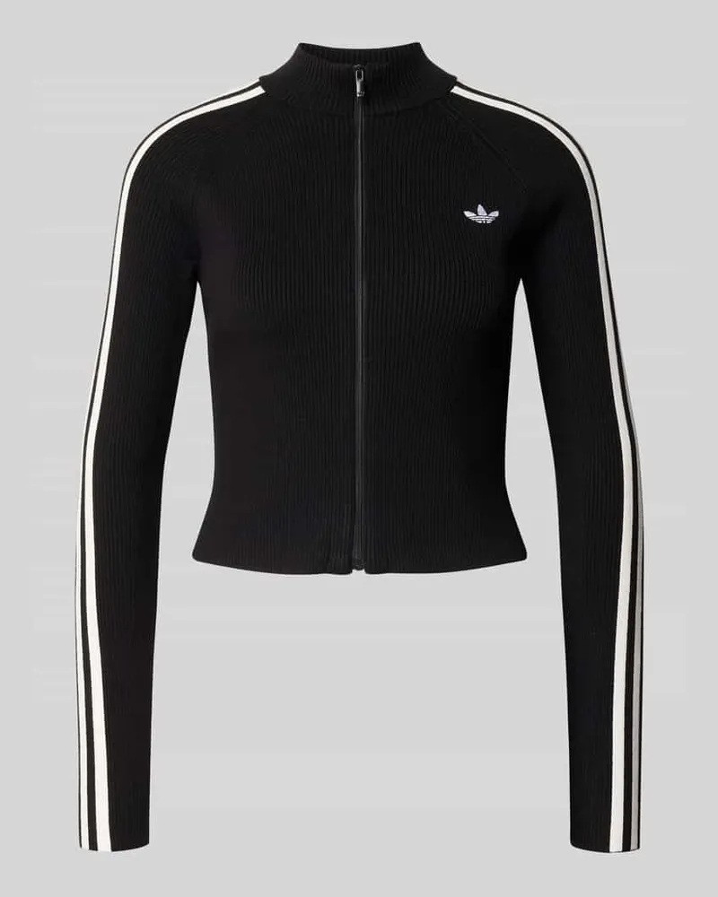adidas Slim Fit Strickjacke mit Label-Stitching Black