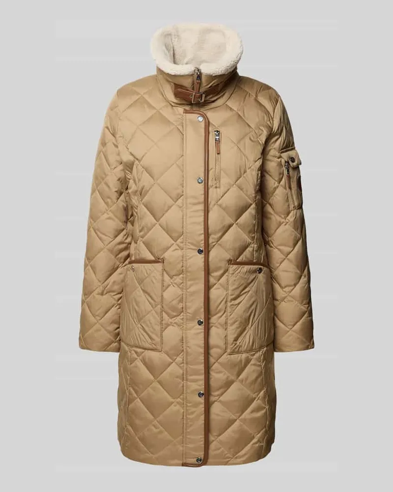 Ralph Lauren Steppmantel mit Stehkragen und Reißverschluss Beige