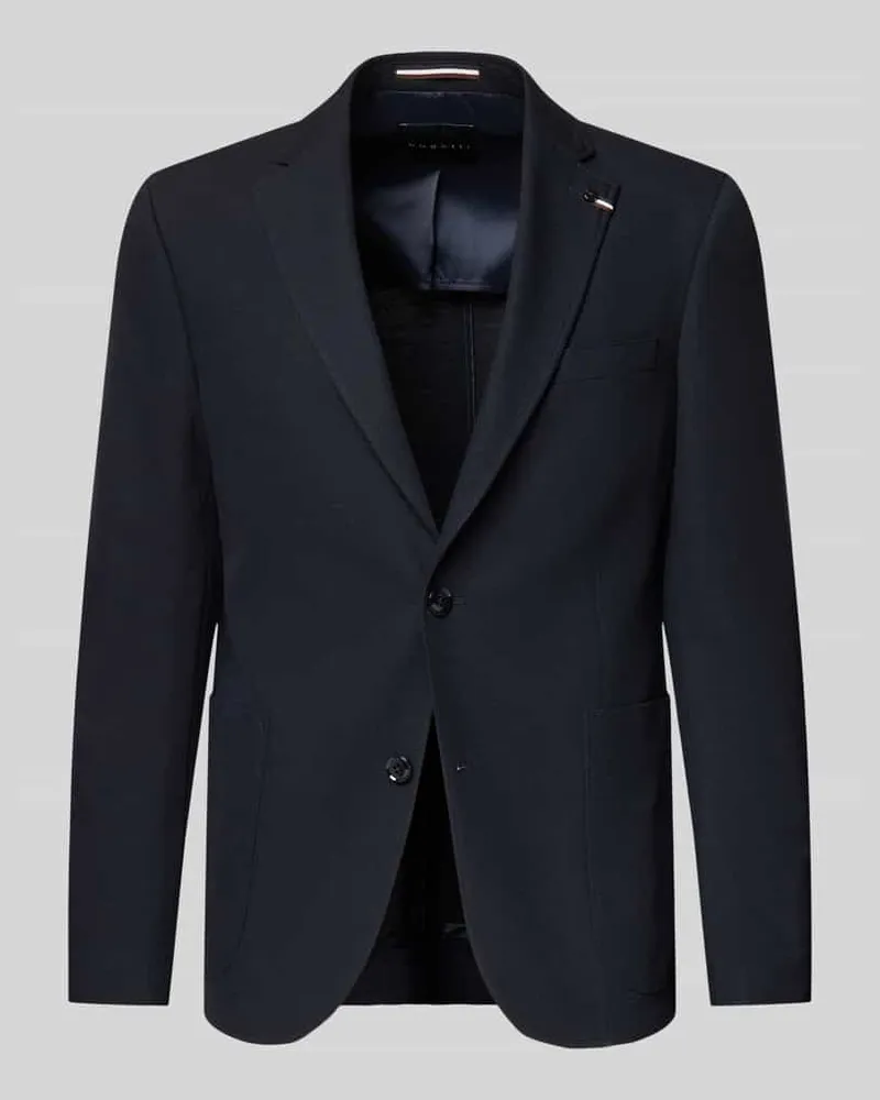 Bugatti Regular Fit 2-Knopf-Sakko mit Reverskragen Marine