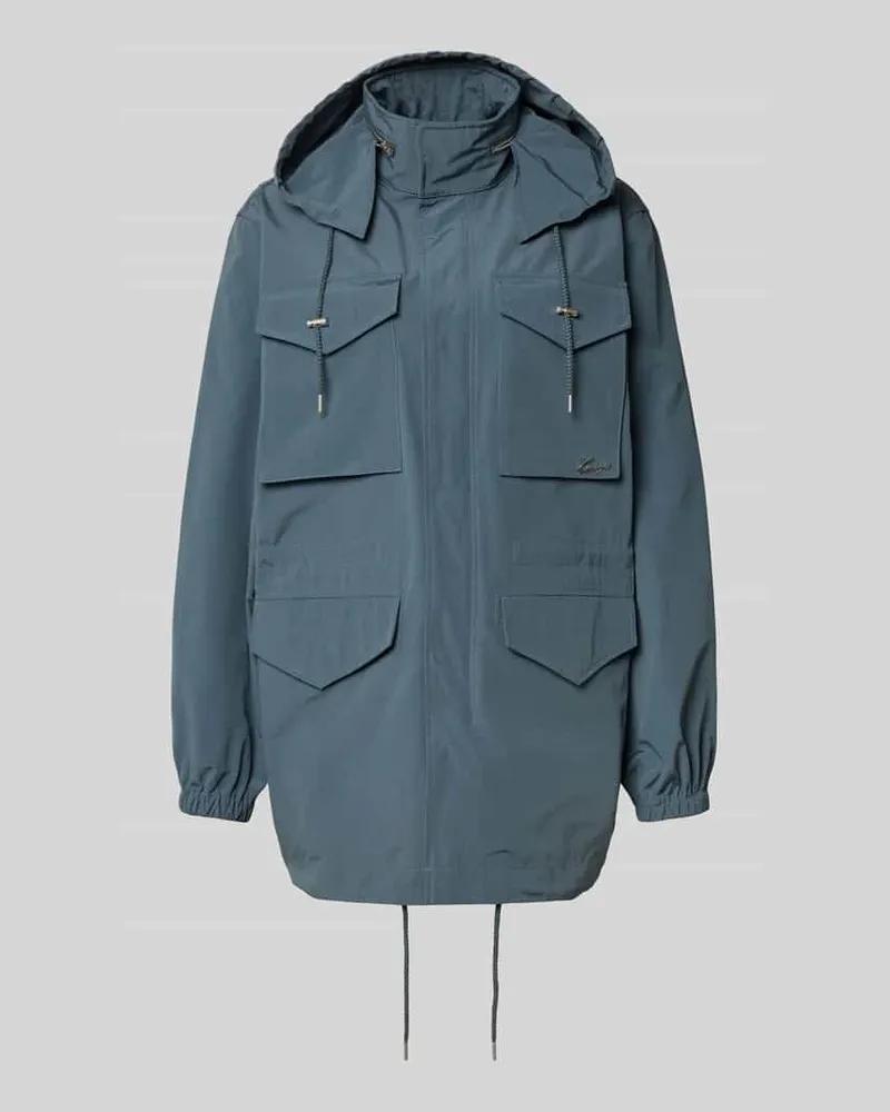 Kenzo Windbreaker mit Pattentaschen Blau