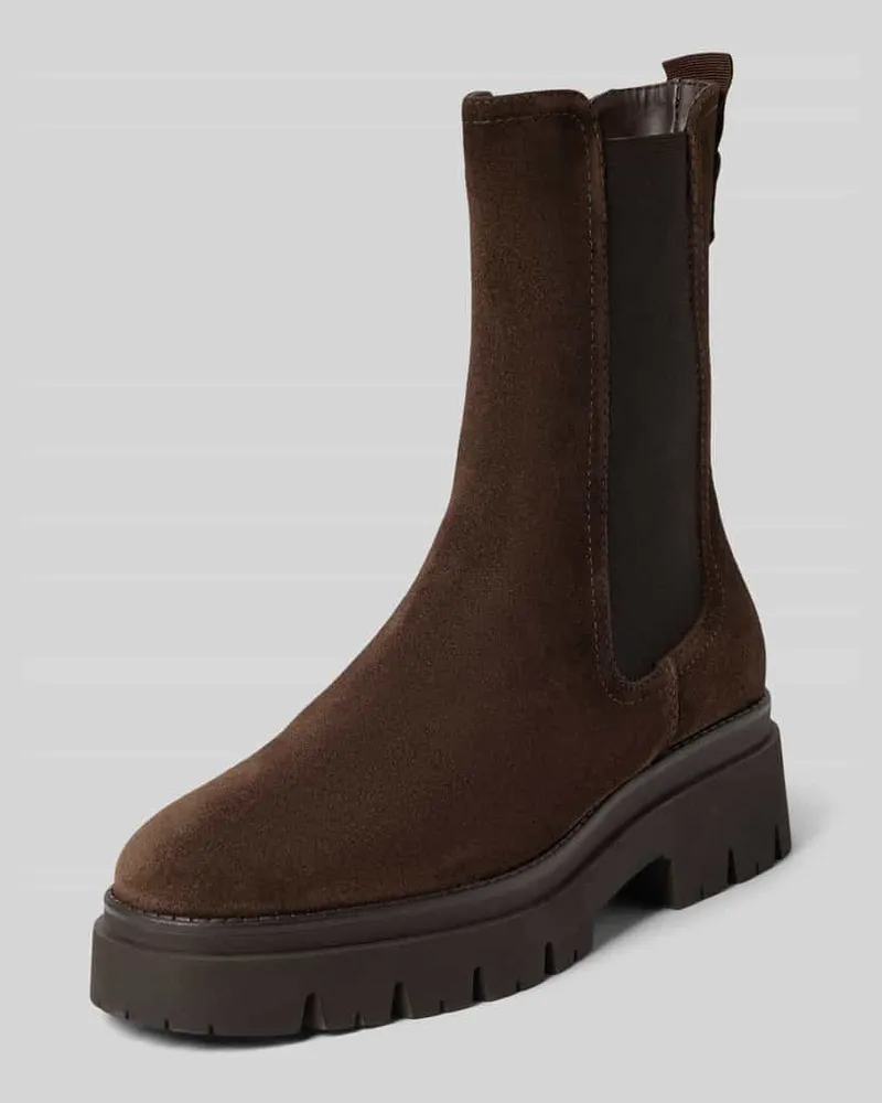 Tamaris Chelsea Boots aus echtem Leder Dunkelbraun