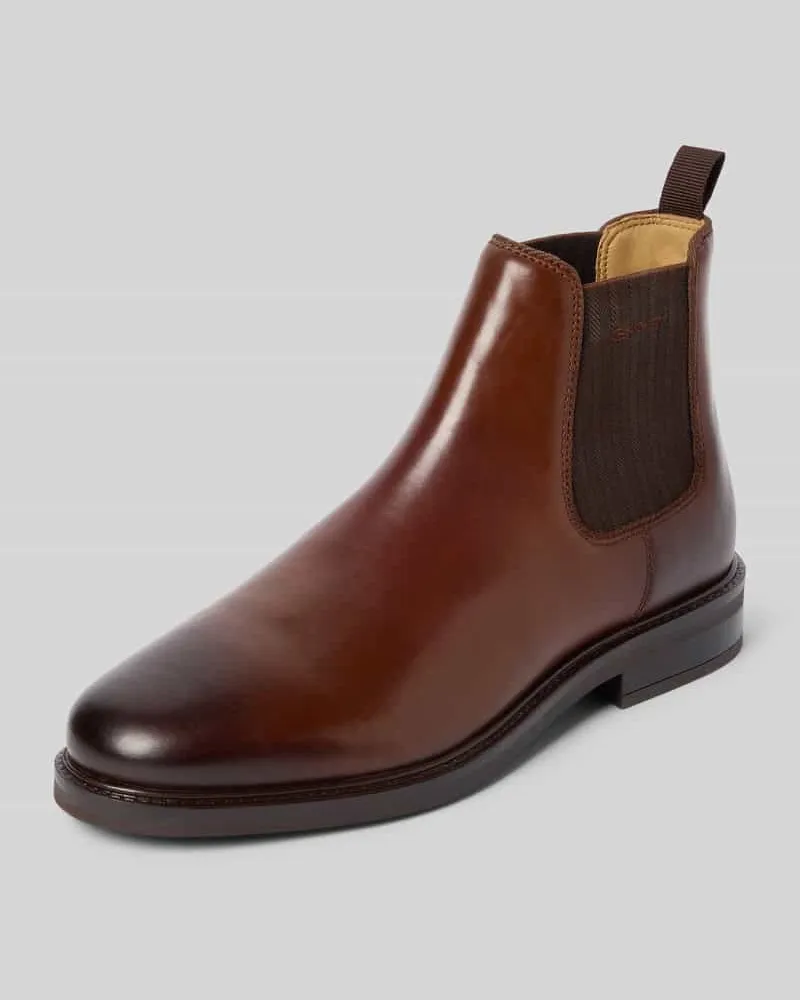Gant Chelsea Boots mit seitlichen Stretcheinsätzen Cognac