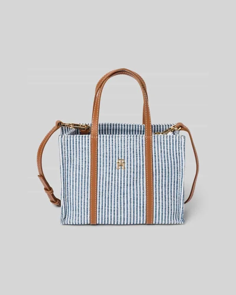 Tommy Hilfiger Crossbody-Strand-Tasche aus Baumwollmix Blau