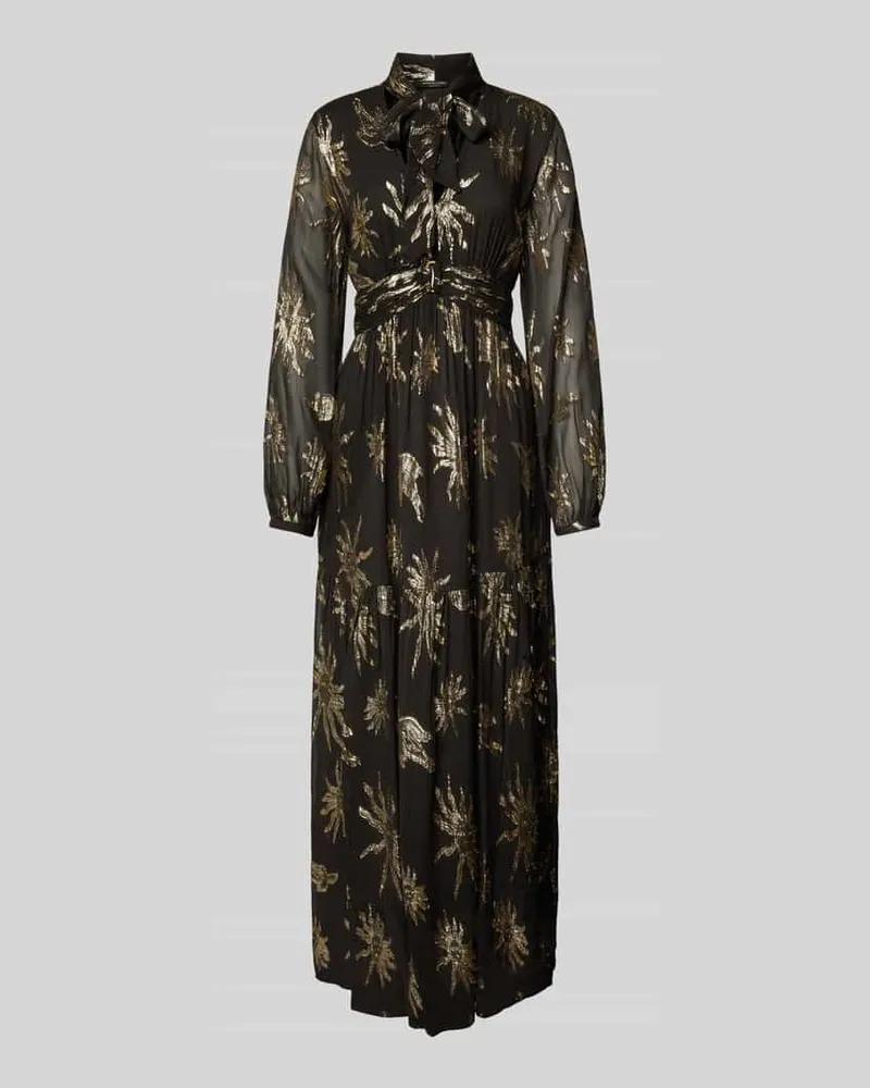 Scotch&Soda Tailliertes Maxikleid mit V-Ausschnitt Black