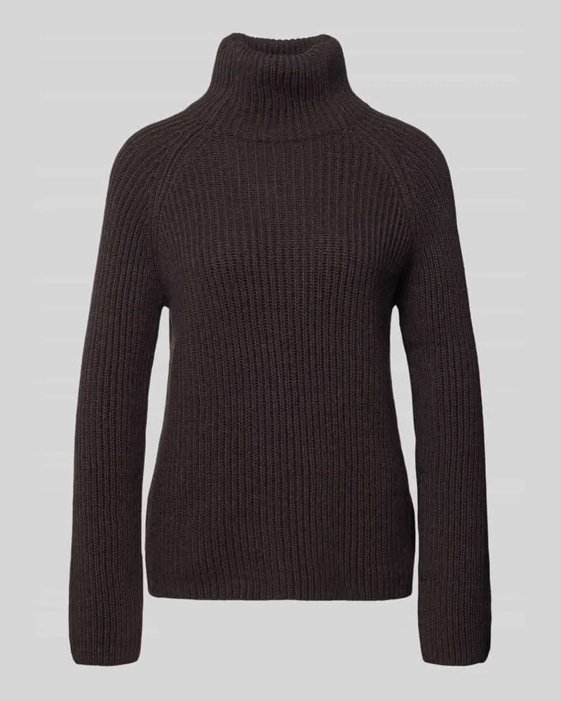 Drykorn Strickpullover mit Stehkragen Modell 'ARWEN Dunkelbraun