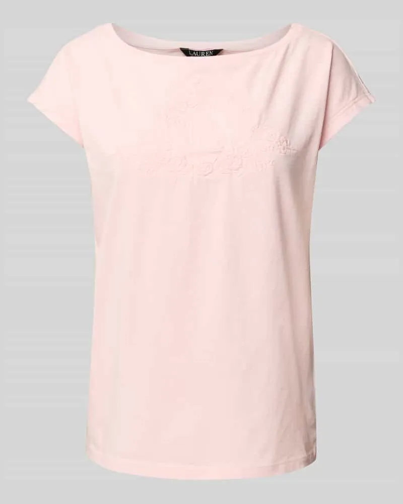 Ralph Lauren T-Shirt mit U-Boot-Ausschnitt Hellrosa