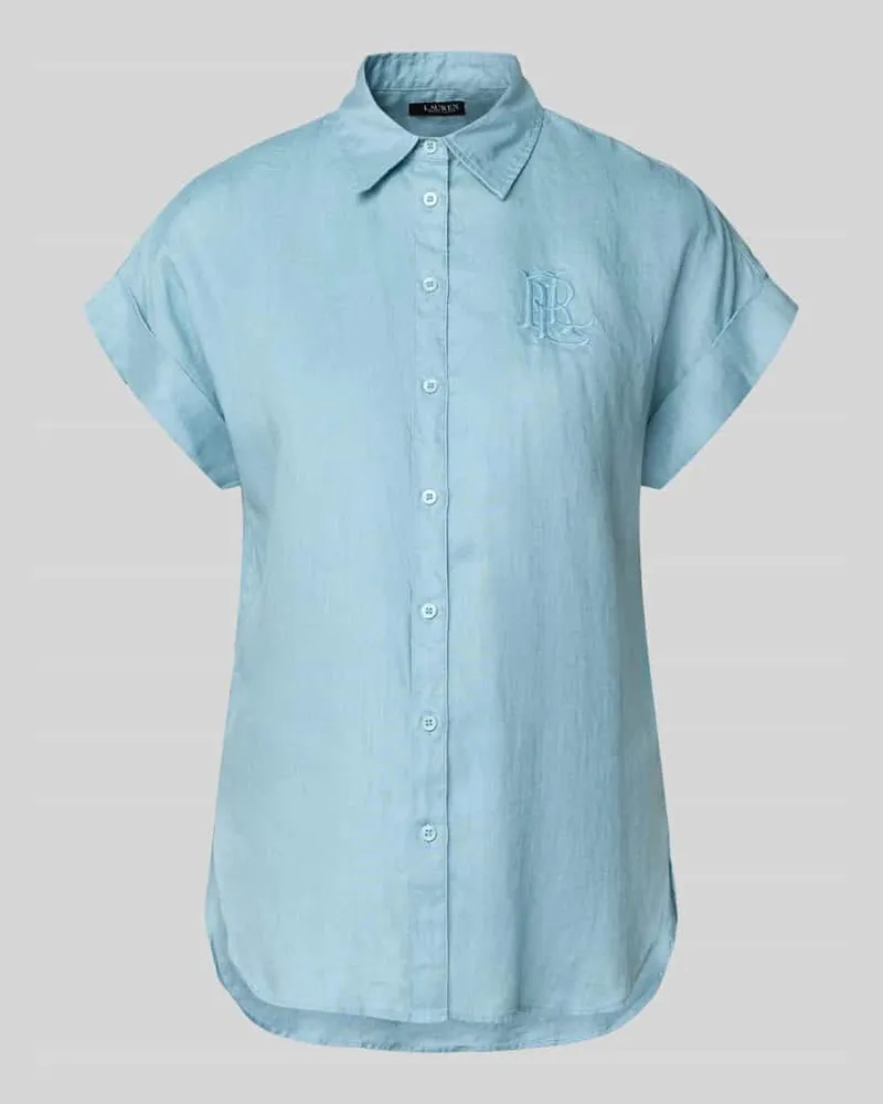 Ralph Lauren Relaxed Fit Hemdbluse aus reinem Leinen Blau