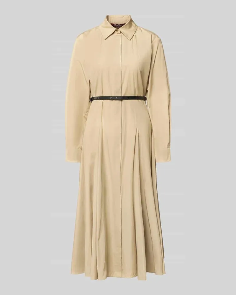 Max Mara Regular Fit Blusenkleid aus reiner Baumwolle Modell 'STAFFETTO Khaki