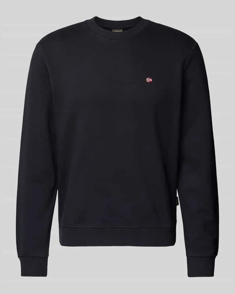 Napapijri Sweatshirt mit Label-Stitching Modell 'balis Black