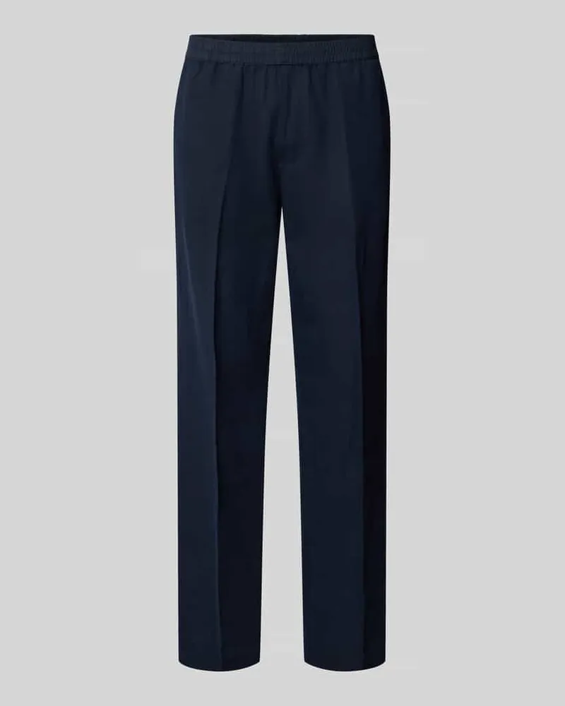 Filippa K Straight Fit Hose aus Leinen-Mix Marine