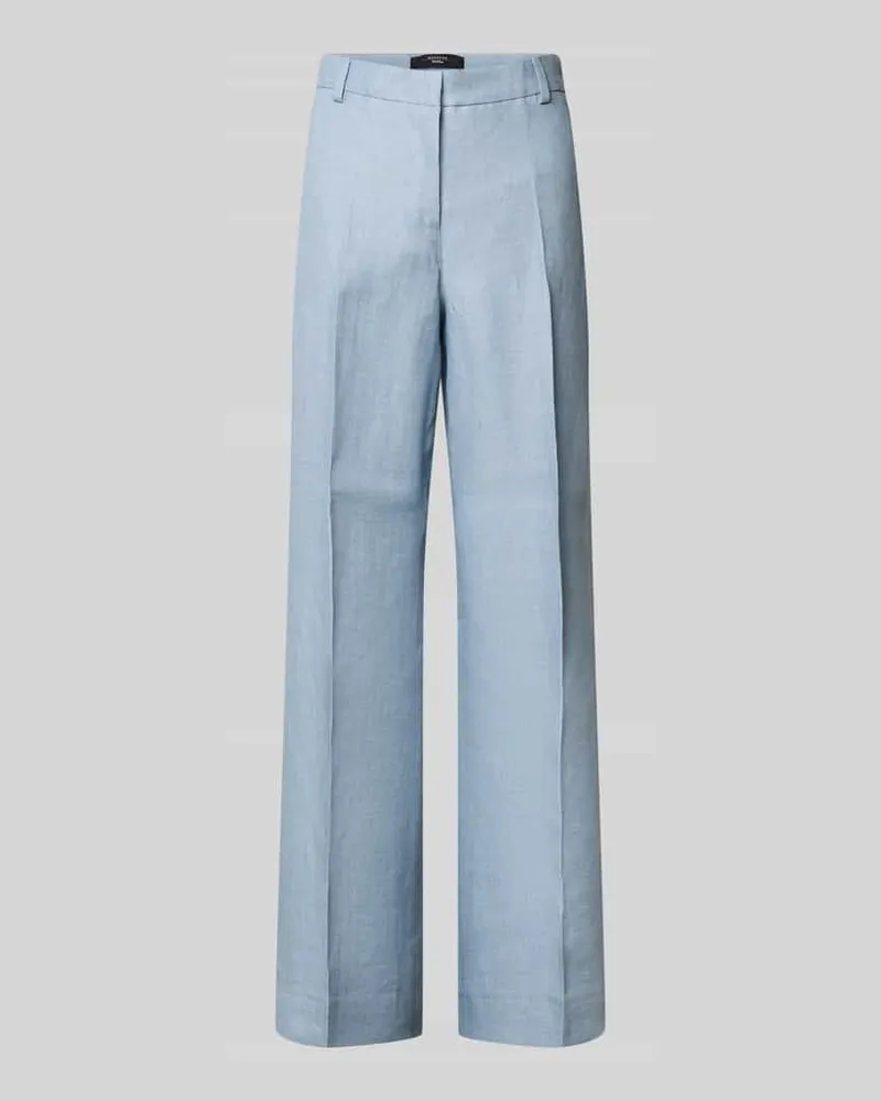 Max Mara Regular Fit straight Leg Anzughose aus reinem Leinen Modell 'MALIZIA Hellblau