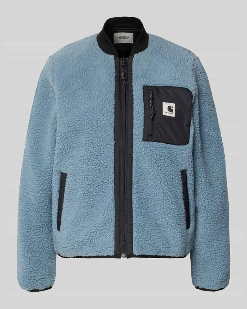 Carhartt WIP Fleecejacke im Allover-Look mit Reißverschluss Modell 'Janet Blau