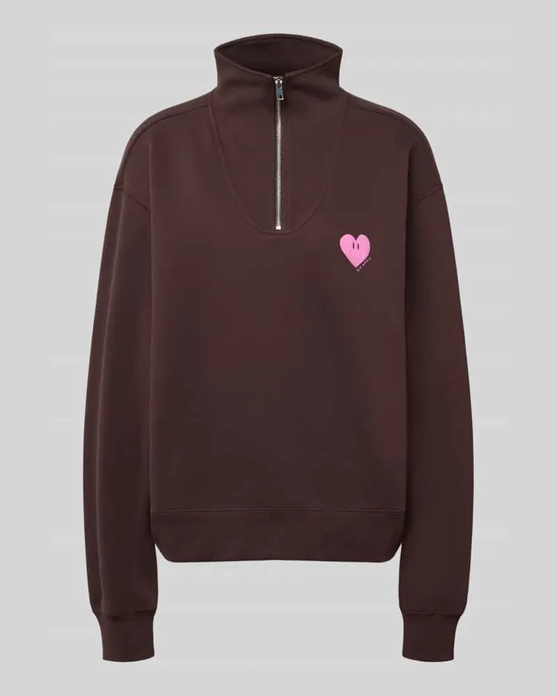 OH APRIL Sweatshirt mit Reißverschluss Modell 'Pauli Mittelbraun