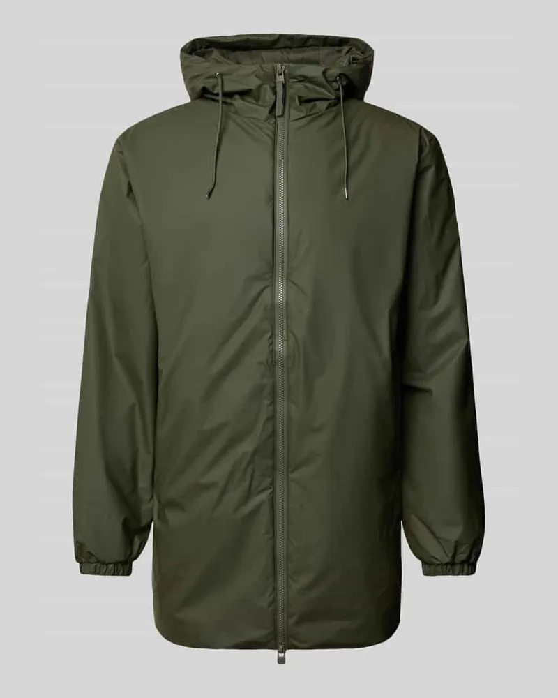 RAINS Jacke mit Zweiwege-Reißverschluss Modell 'LOHJA Oliv