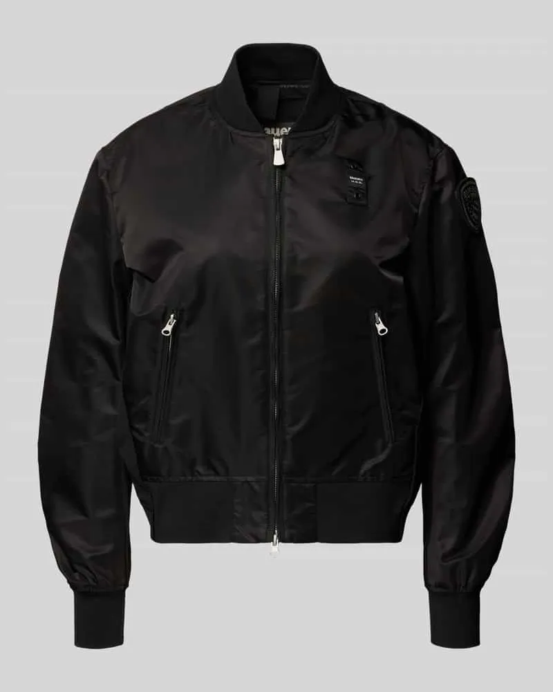 Blauer Bomberjacke mit Reißverschlusstaschen Modell 'LAURIE Black