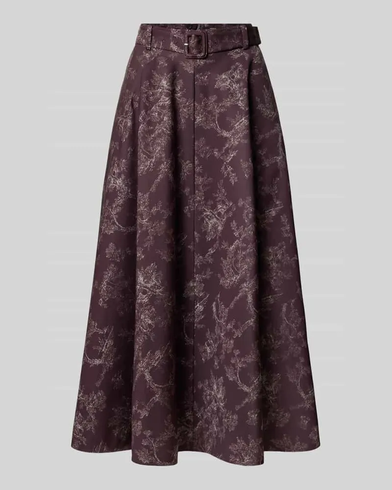 windsor. Maxi-Rock mit floralem Allover-Print Bordeaux