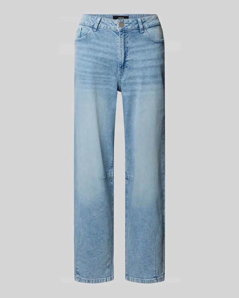 ZERO Barrel Fit Jeans mit Eingrifftaschen Jeansblau