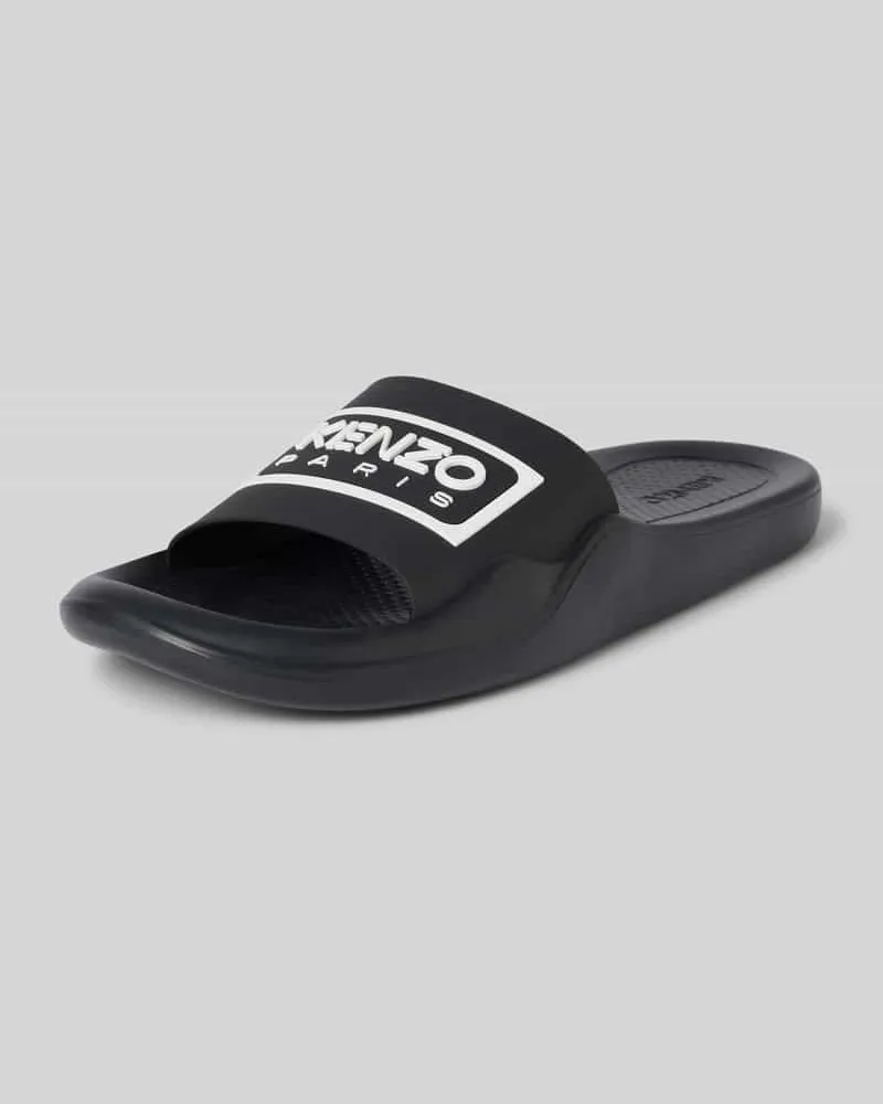 Kenzo Slides mit Label-Detail Black