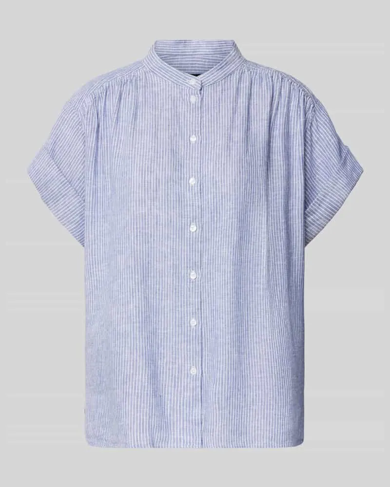 HUGO BOSS Relaxed Fit Bluse aus Leinen-Viskose-Mix Modell 'Boleana Hellblau