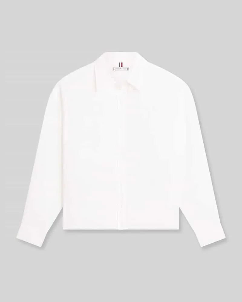 Tommy Hilfiger Oversize Bluse aus reinem Leinen Weiss