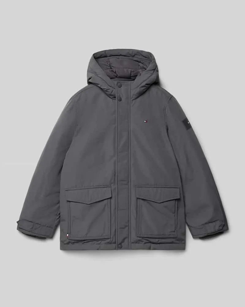 Tommy Hilfiger Regular Fit Parka mit Zweiwege-Reißverschluss Graphit