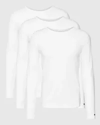 Tommy Hilfiger Longsleeve mit Label-Stitching im 3er-Pack Weiss