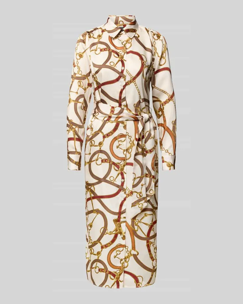 Ralph Lauren Hemdblusenkleid mit Bindegürtel Modell 'FAYELLA Ecru