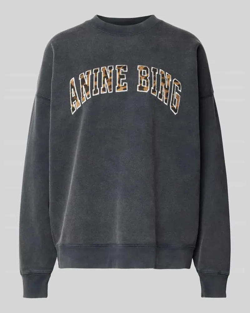 Anine Bing Oversized Sweatshirt aus Baumwolle Black
