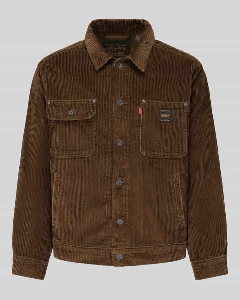 Levi's Regular Fit Jeansjacke mit Cordstruktur Mittelbraun