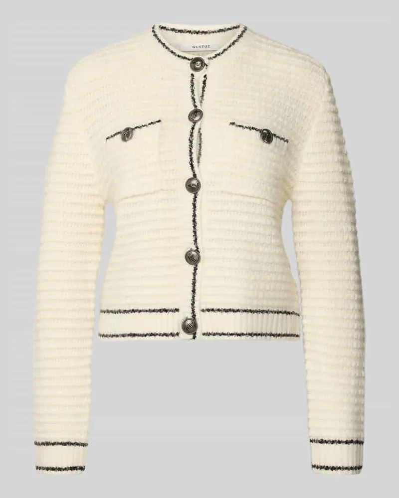 Gestuz Strickjacke mit Knopfleiste Modell 'cleana Beige