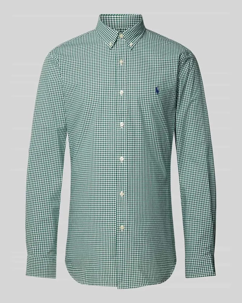 Ralph Lauren Slim Fit Freizeithemd mit Button-Down-Kragen Hellgruen