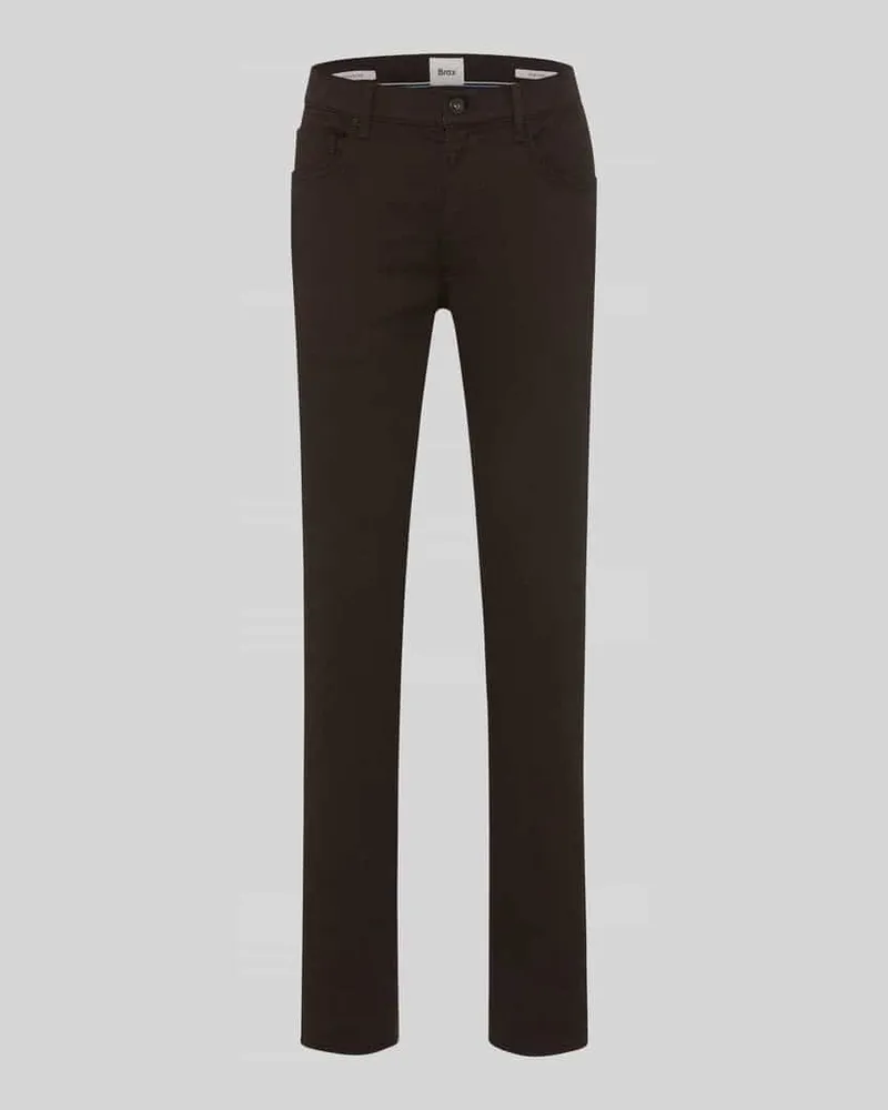 Brax Regular Fit Chino aus Baumwoll-Mix mit Viskose-Anteil Modell 'Wool Look Flex Mittelbraun