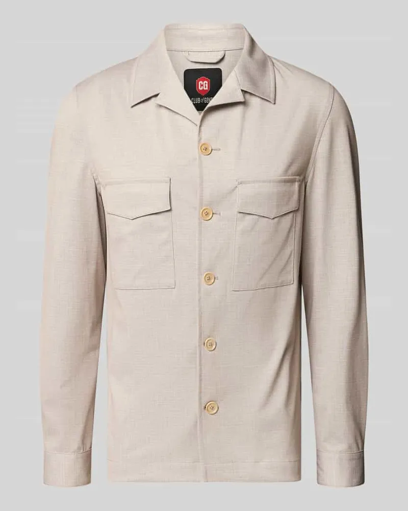 CG Slim Fit Hemdjacke mit Brusttaschen Modell 'Constantin Beige
