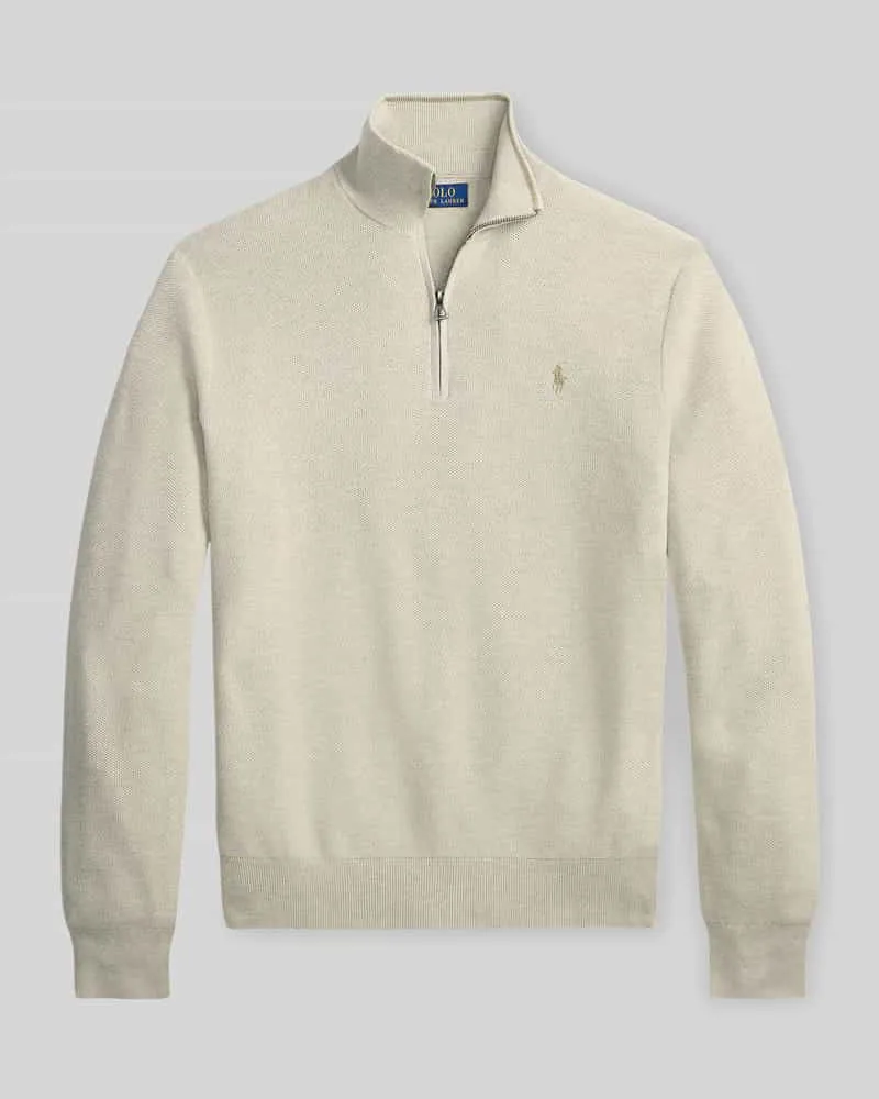 Ralph Lauren Regular Fit Troyer aus reiner Baumwolle Beige