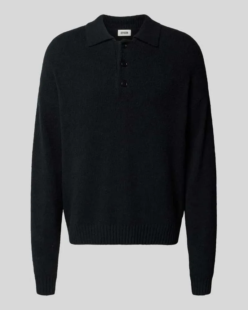Drykorn Strickpullover mit Polokragen Black