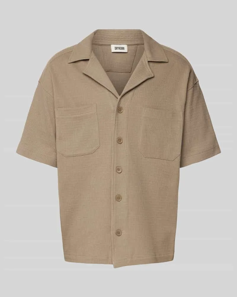 Drykorn Freizeithemd mit Knopfleiste Beige