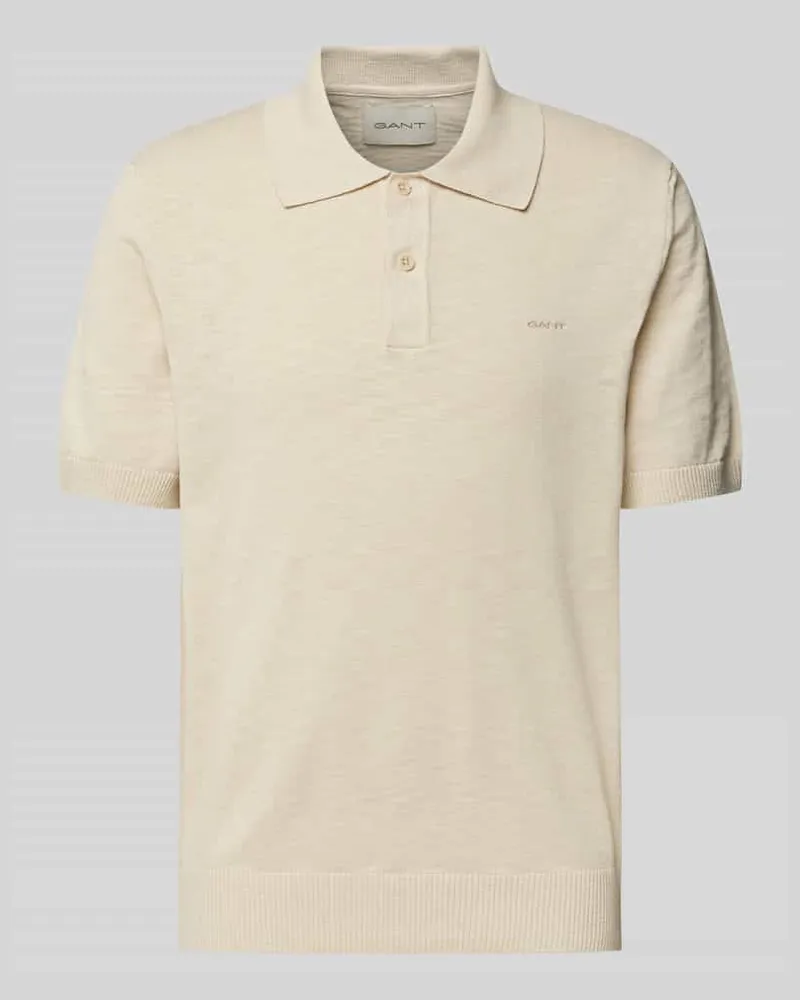 Gant Poloshirt in unifarbenem Design Sand