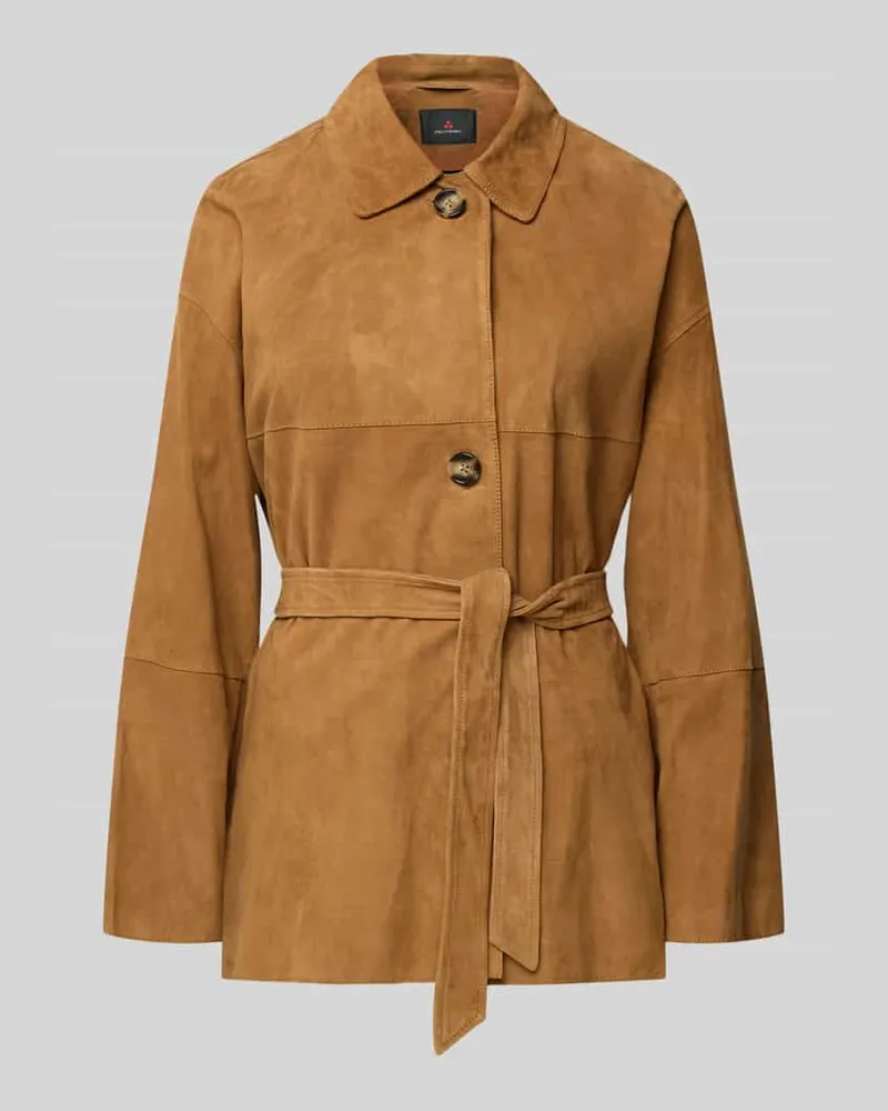 Peuterey Jacke aus echtem Wildleder Modell 'Machuca Cognac