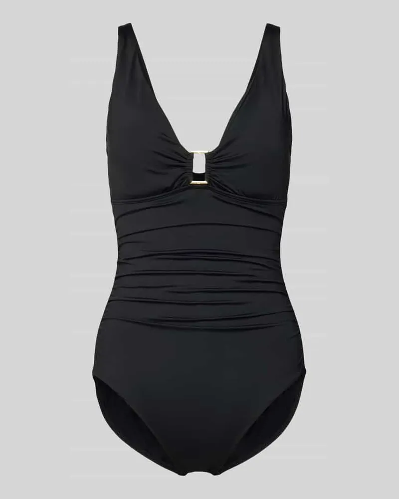 Ralph Lauren Badeanzug mit Raffung Black