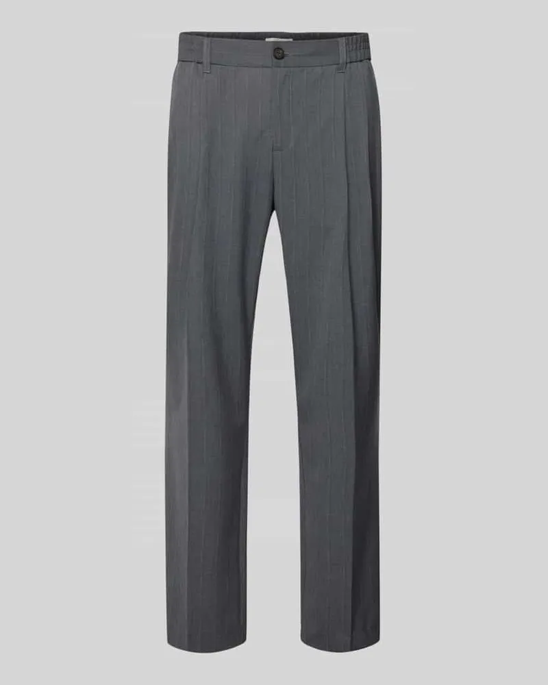 Casual Friday Straight Fit Stoffhose mit Bügelfalten Modell 'Marc Dunkelgrau