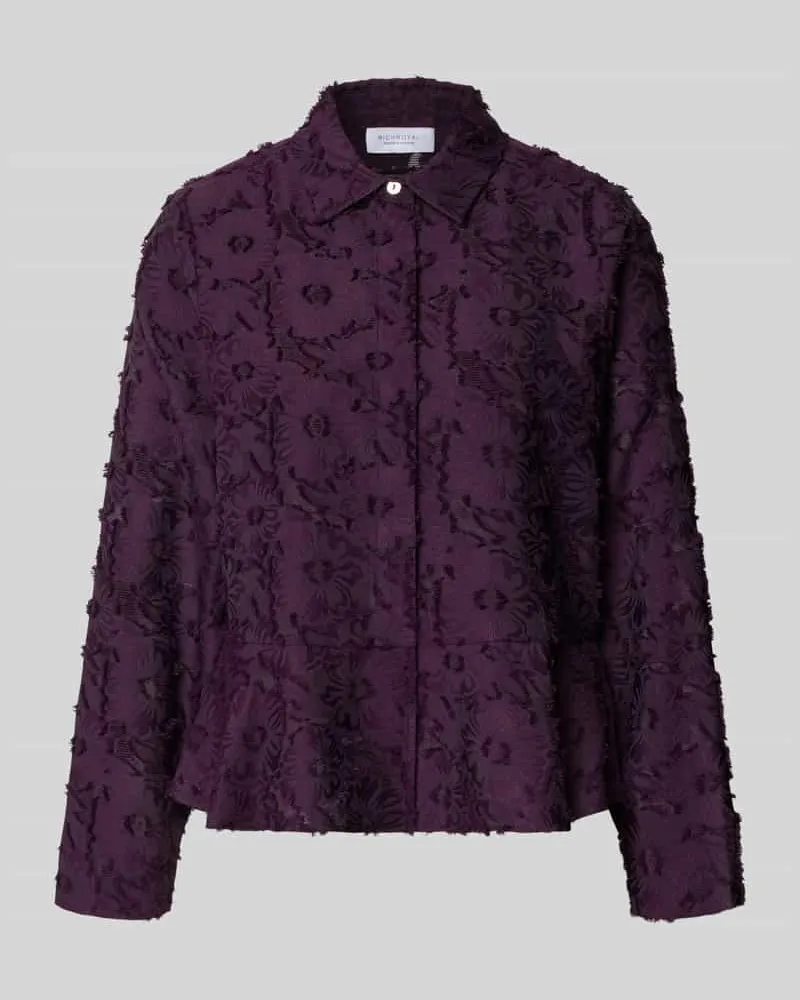 Rich&Royal Regular Fit Hemdbluse mit Abdeckleiste Aubergine