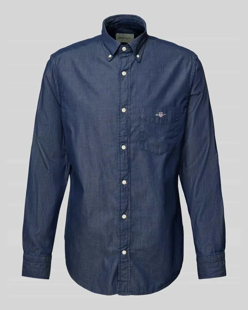 Gant Freizeithemd mit Button-Down-Kragen Dunkelblau