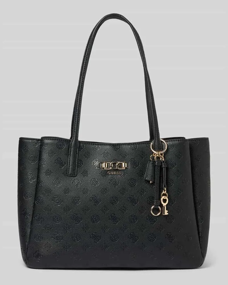 Guess Handtasche mit Anhänger und Label-Applikation Black