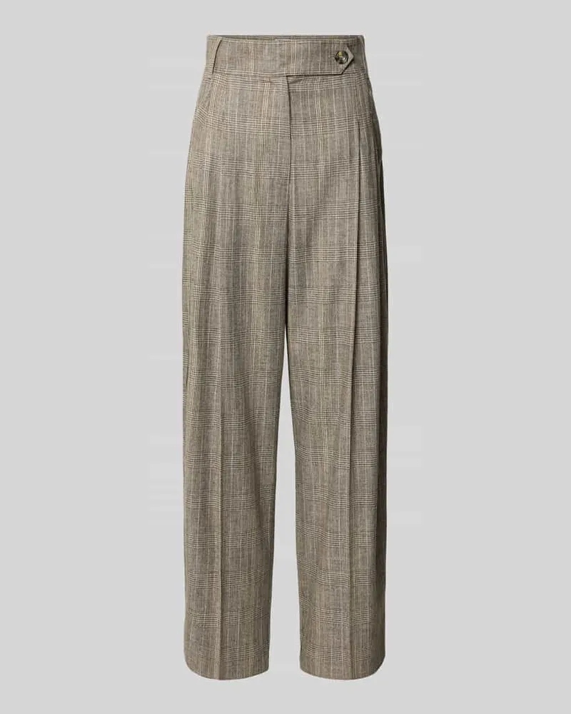 MARELLA Wide Fit Stoffhose aus Viskose-Mix mit Bundfalte Modell 'Massimo Mittelgrau