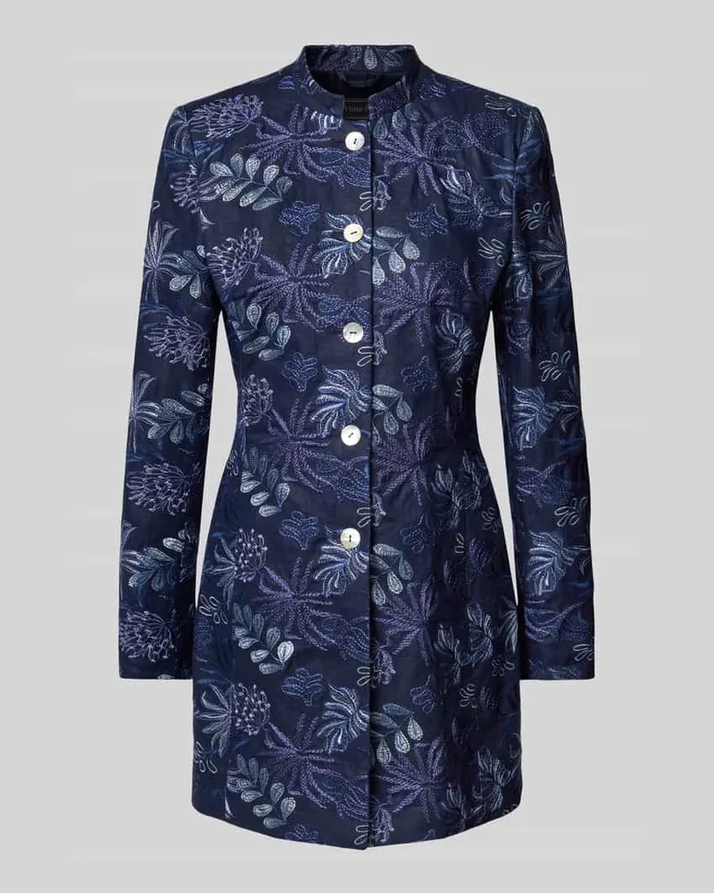 White Label Taillierter Longblazer aus reinem Leinen Marine