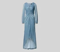 Maxikleid mit V-Ausschnitt und Raffungen
