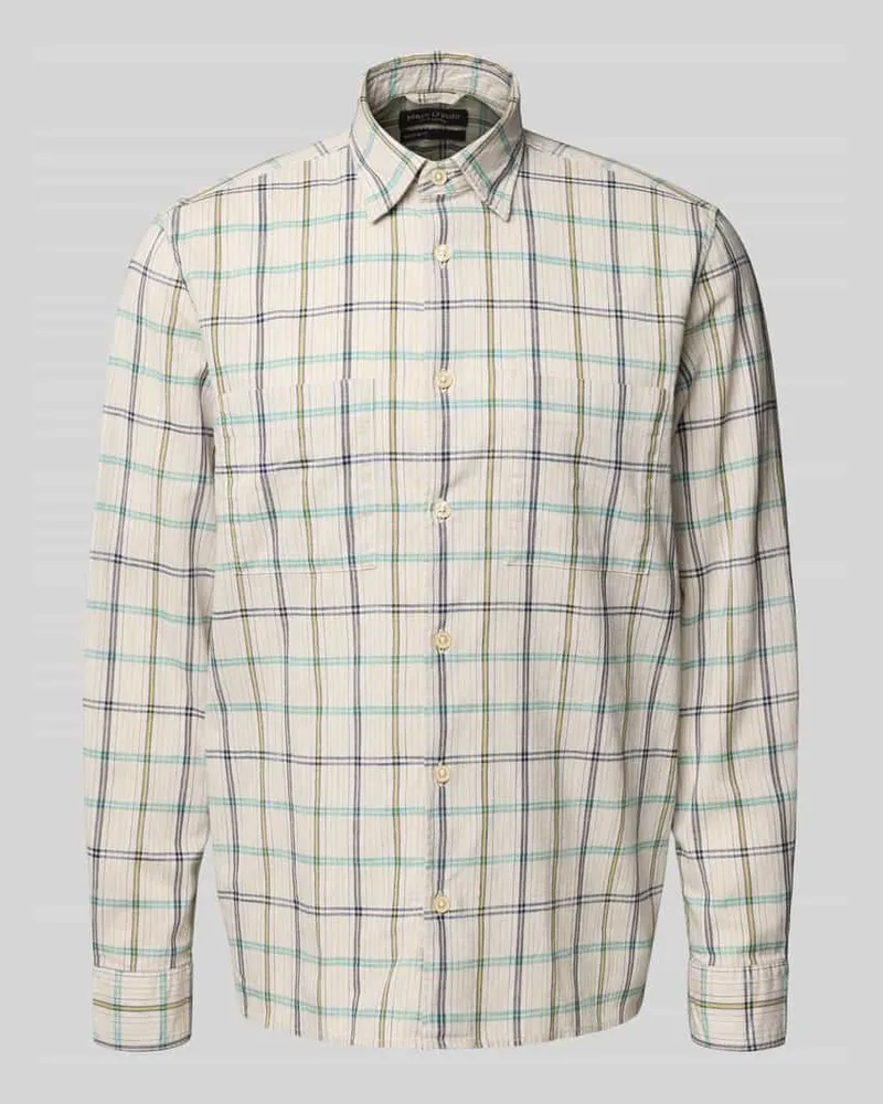 Marc O'Polo Regular Fit Freizeithemd aus reiner Baumwolle Offwhite